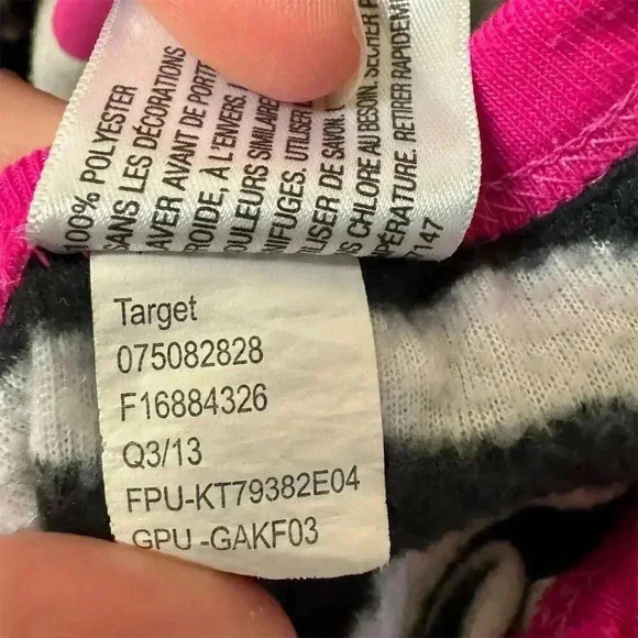 Circo Kids Zebra Print Fleece One Piece Pajamas with Heart Footies M - Picture 7 of 8